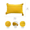 Hand-Woven Yellow Boho Moroccan Decorative Throw Pillow - 19.5" x 12"